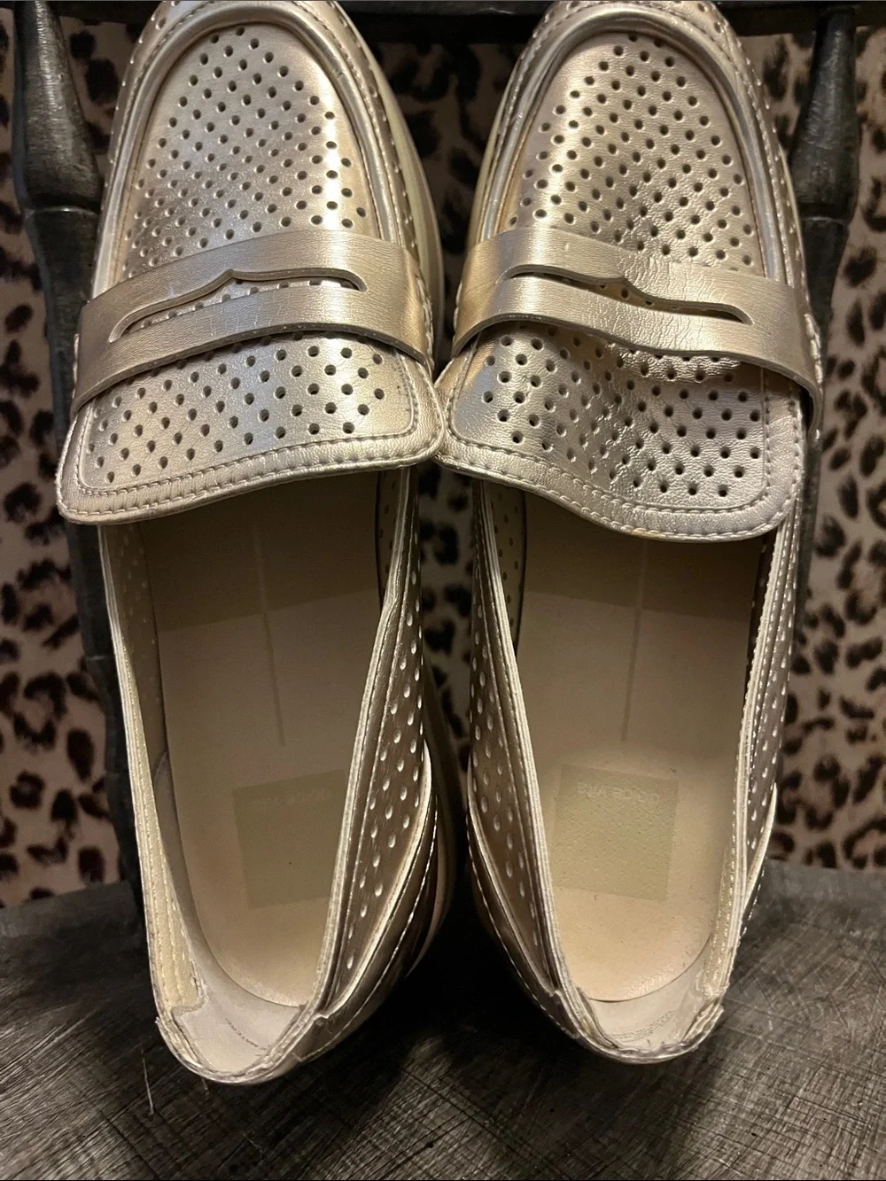 Metallic Gold Platform Loafer for Women